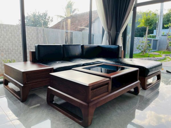 Sofa gỗ sồi màu óc chó